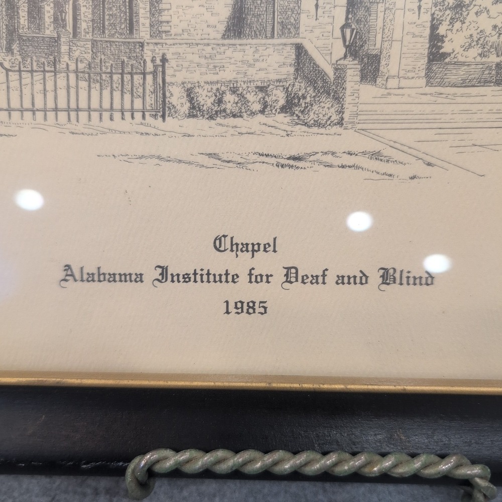 Alabama Institute for Deaf and Blind Chapel Art Print 1985 Wm Elliott‎ Framed - Picture 2 of 5